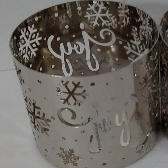 Candle Stand Winter Snowflakes and Joy 2 PK. Set - Picture 4 of 9